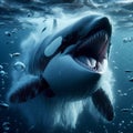 The giant killer whale in the sea is rampaging Royalty Free Stock Photo