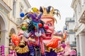 Giant King of Carnival Float in Front of the Procession in Patra City, Greece. Annual Traditional Street Parade