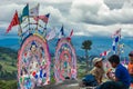 Giant kites in cemetery, All Saints' Day, Guatemala Royalty Free Stock Photo