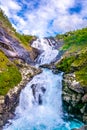 Giant Kjosfossen waterfall in Flam - Norway...IMAGE