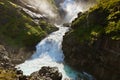 Giant Kjosfossen waterfall in Flam - Norway