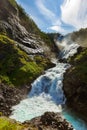 Giant Kjosfossen waterfall in Flam - Norway