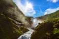 Giant Kjosfossen waterfall in Flam - Norway