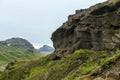 Giant lava formations in Thorsmoerk, Fimmvorduhals hiking trail, Iceland