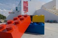 Giant Lego bricks in front of Lego House, Billund, Denmark