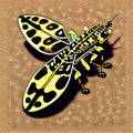 Giant Leopard Moth Animal Style Print Design Logo. Generative AI.