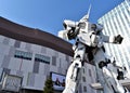 The giant, life-sized Unicorn Gundam statue Royalty Free Stock Photo
