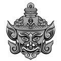 Giant mask of Thailand Travel. illustration on white background. Vector