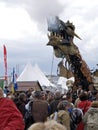 Giant mechanical smoking dragon