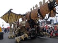 Giant mechanical smoking dragon