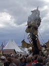 Giant mechanical smoking dragon