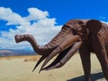 Giant Metal Sculpture of a Tusked Elephant at Anza Borrego in California