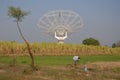 Giant Meter-wave Radio Telescope, GMRT, India. Royalty Free Stock Photo