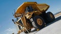 Giant mining truck undergoing maintenance for mineral transport Royalty Free Stock Photo