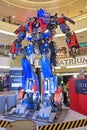 Giant model of Optimus Prime from Transformers Royalty Free Stock Photo