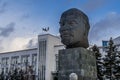 The giant monument of USSR leader Vladimir Lenin\'s head in the downtown of Ulan-Ude, Buryatiya, Russia.