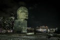 The giant monument of USSR leader Vladimir Lenin\'s head in the downtown of Ulan-Ude, Russi.a Royalty Free Stock Photo