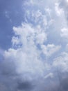 Giant moody cumulonimbus clouds visible in the dramatic morning sky Royalty Free Stock Photo