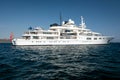 Giant motor yacht in the blue sea