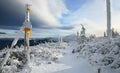 Giant Mountains, Karkonosze Mountains with highest Sniezka peak. Royalty Free Stock Photo