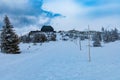 Mountain shelter Szrenica on top of the mountain Royalty Free Stock Photo