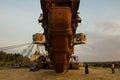 A giant multi-bucket excavator at a limestone quarry