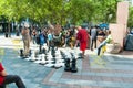 Giant outdoor chess game in Seattle