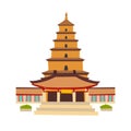 Giant pagoda temple vector icon