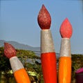 Giant paintbrush sculptures