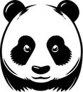 Giant panda - black and white vector illustration Royalty Free Stock Photo