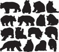 Giant panda silhouette contour