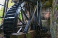 Giant Pennsylvania colonial American hydro power wooden water wheel