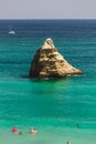 Giant Pink Flamingo Inflatable at D. Ana Beach, Lagos, Portugal Royalty Free Stock Photo