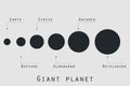 Giant planet in original style. Planets and stars of the universe. Major planets. Royalty Free Stock Photo