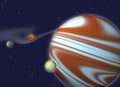 Giant planet with satellites