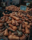 Giant pumpkin sold in the Deutschland market Royalty Free Stock Photo