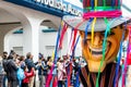 Giant puppet as ecuadorian on Carnival parade