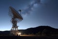 a giant radio telescope receiving signals from a faraway star