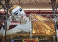 The giant reclining Buddha at Chaukhtatgyi temple in Yangon, Myanmar Royalty Free Stock Photo