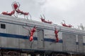 Giant red ants attacking a train at the Vinegar Yard