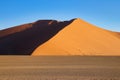 giant red sand dunes in Sossusvlei Namib Desert - Namib-Naukluft National Park, Namibia, Africa Royalty Free Stock Photo