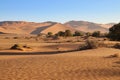 giant red sand dunes in Sossusvlei Namib Desert - Namib-Naukluft National Park, Namibia, Africa Royalty Free Stock Photo