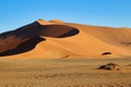 giant red sand dunes in Sossusvlei Namib Desert - Namib-Naukluft National Park, Namibia, Africa Royalty Free Stock Photo