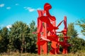 Frederik Meijer Gardens - Grand Rapids, MI /USA - September 4th 2016: Giant Red statue in Grand Rapids Michigan