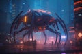 giant robotic spider illustration generative ai