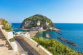 Giant rock near village Sant`Angelo on Ischia island, Italy Royalty Free Stock Photo