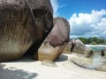 Giant rocks in Tanjung Tinggi Beach, Belitung Island, Rainbow Troops film setting location, Indonesia