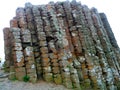 The Giant\'s Causeway in County Antrim, Northern Ireland. Interlocking basalt columns. dam shoreline. Hexagonal Royalty Free Stock Photo