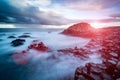 The Giant`s Causeway in the morning. Royalty Free Stock Photo