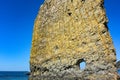 Giant sail-like rock named Parus on Black Sea coast of Caucasus Mountains, Gelendzhik, Russia. Royalty Free Stock Photo